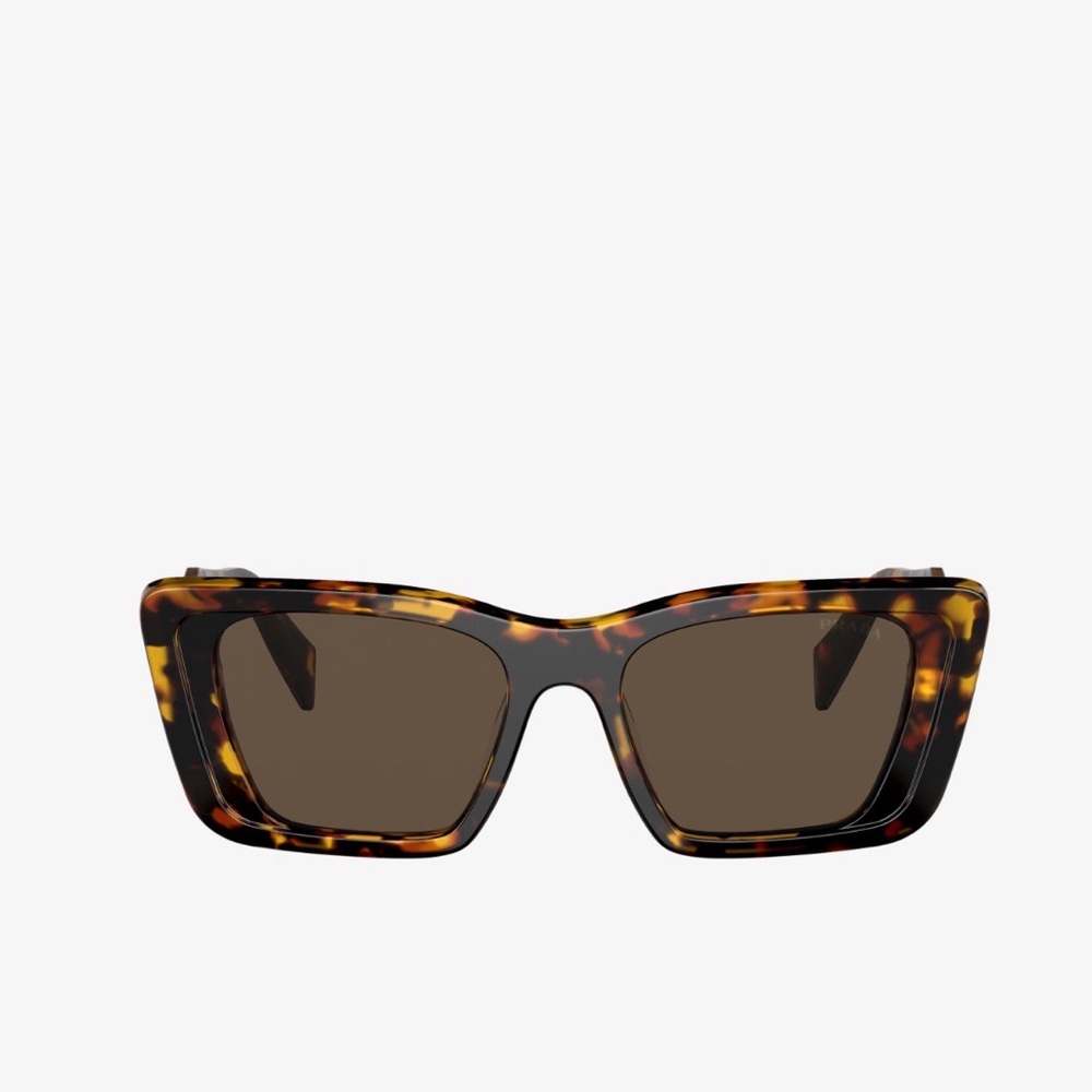 Prada Tortoiseshell Rectangular Sunglasses With B… - image 1